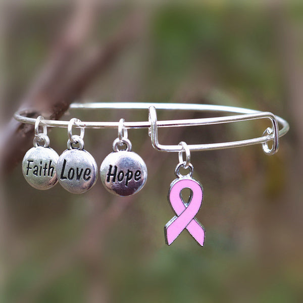 Breast Cancer Awareness Charm Bracelet